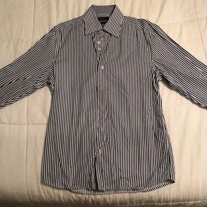 Large blue pinstripe dress shirt